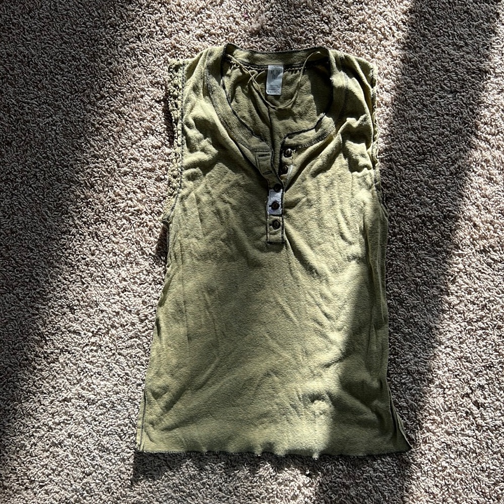 We the Free Green Sleeveless Shirt